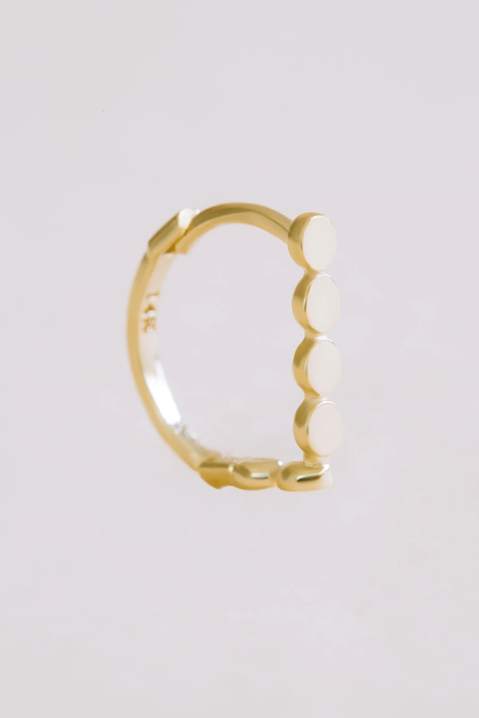 14K Solid Gold Jewelry Round Bar Earring Hoop Ring