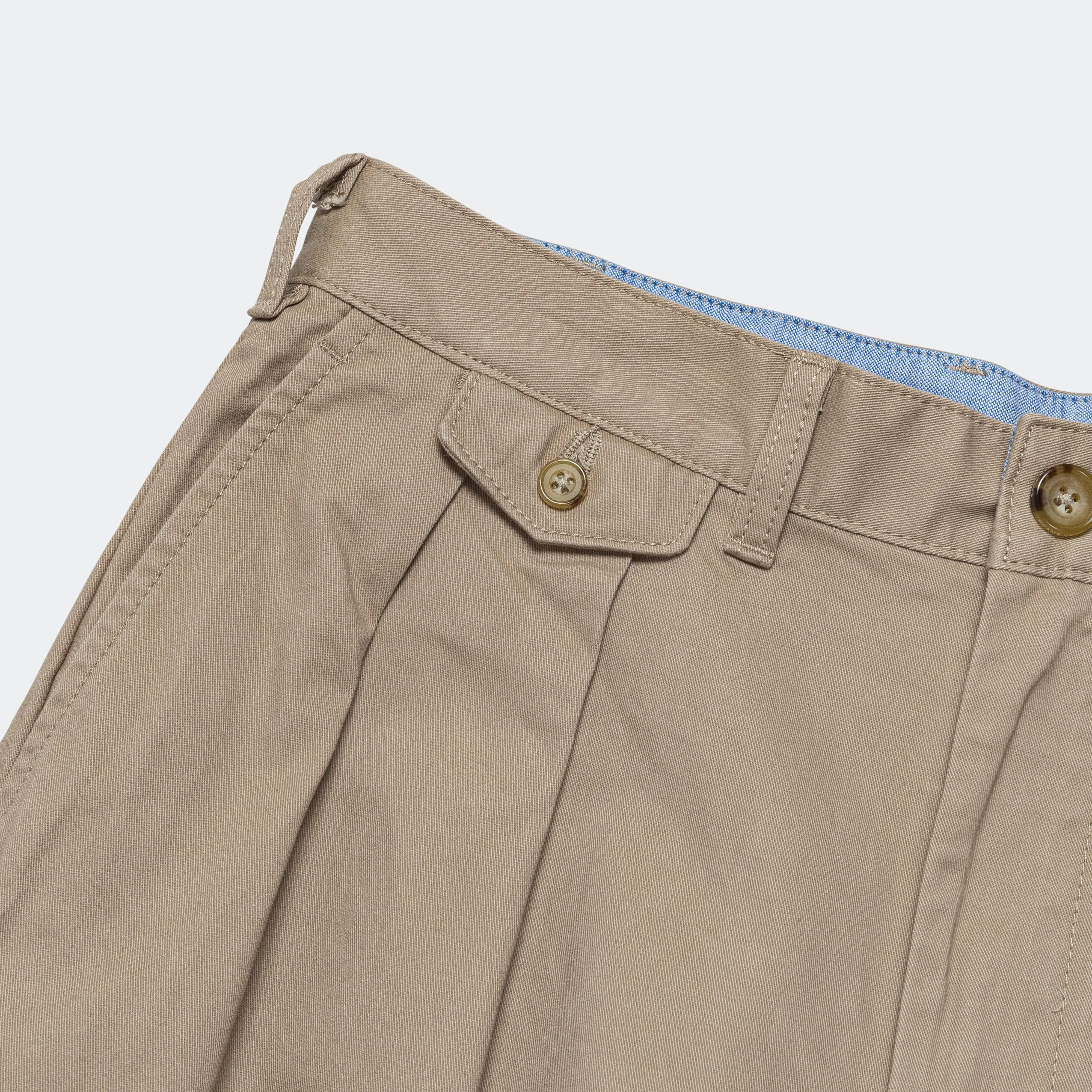 2 Pleats Trousers Twill - Khaki