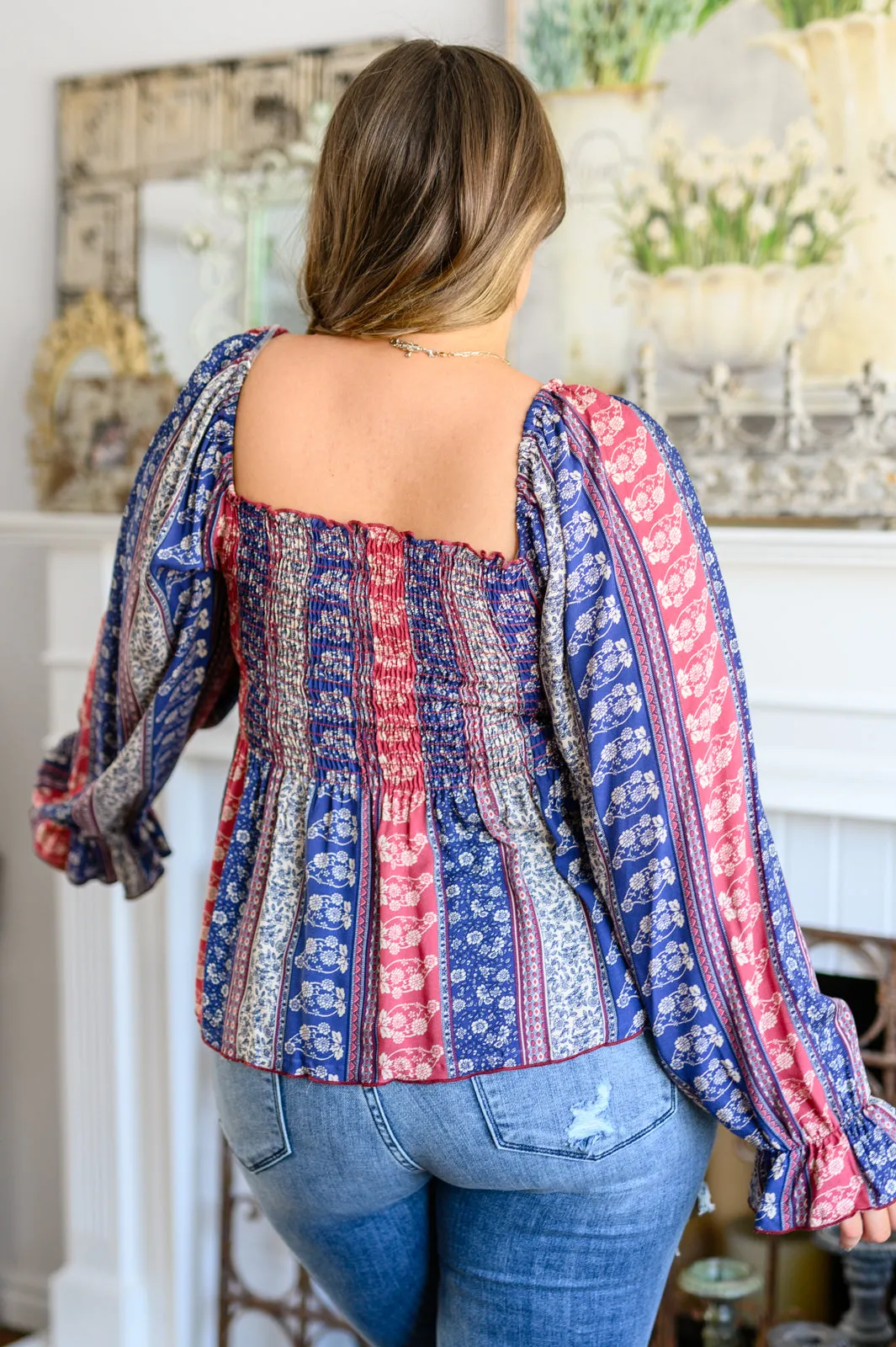 Afternoon Tea Smocked Long Sleeve Blouse- USE CODE SPRING24 for 40% OFF!!!!