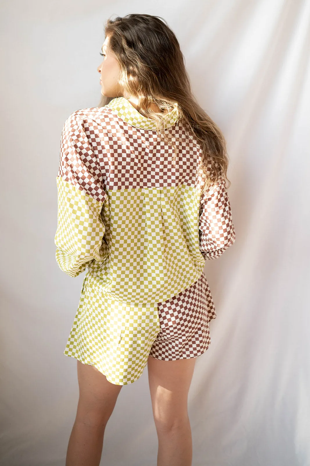 all checked out blouse