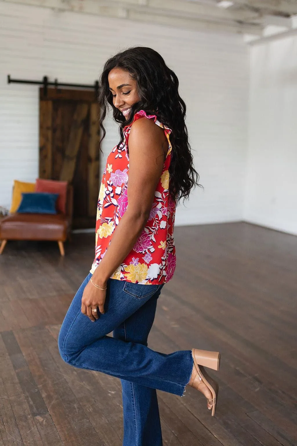 Among The Flowers Floral Top