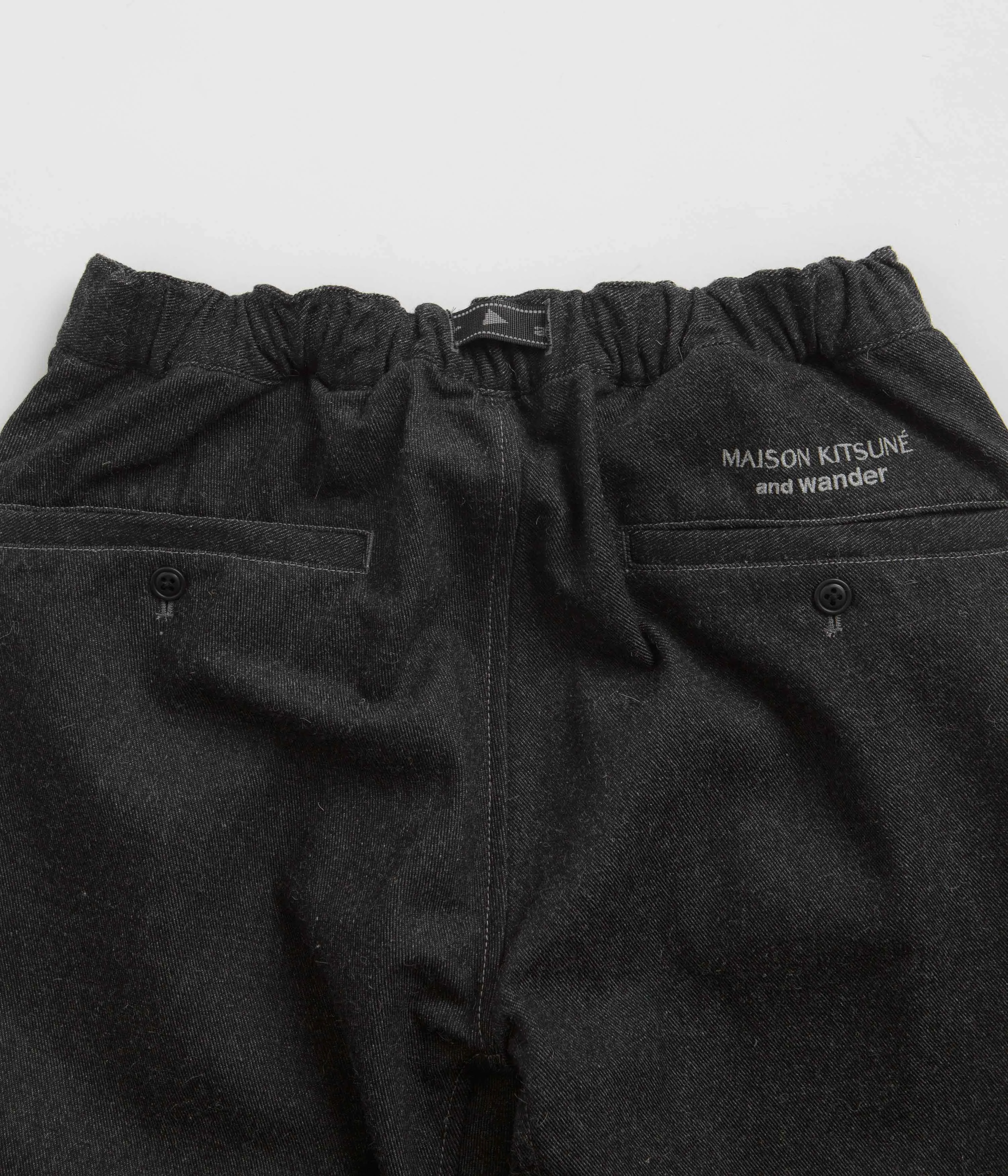 and wander x Maison Kitsune Cotton Wool Pants - Charcoal