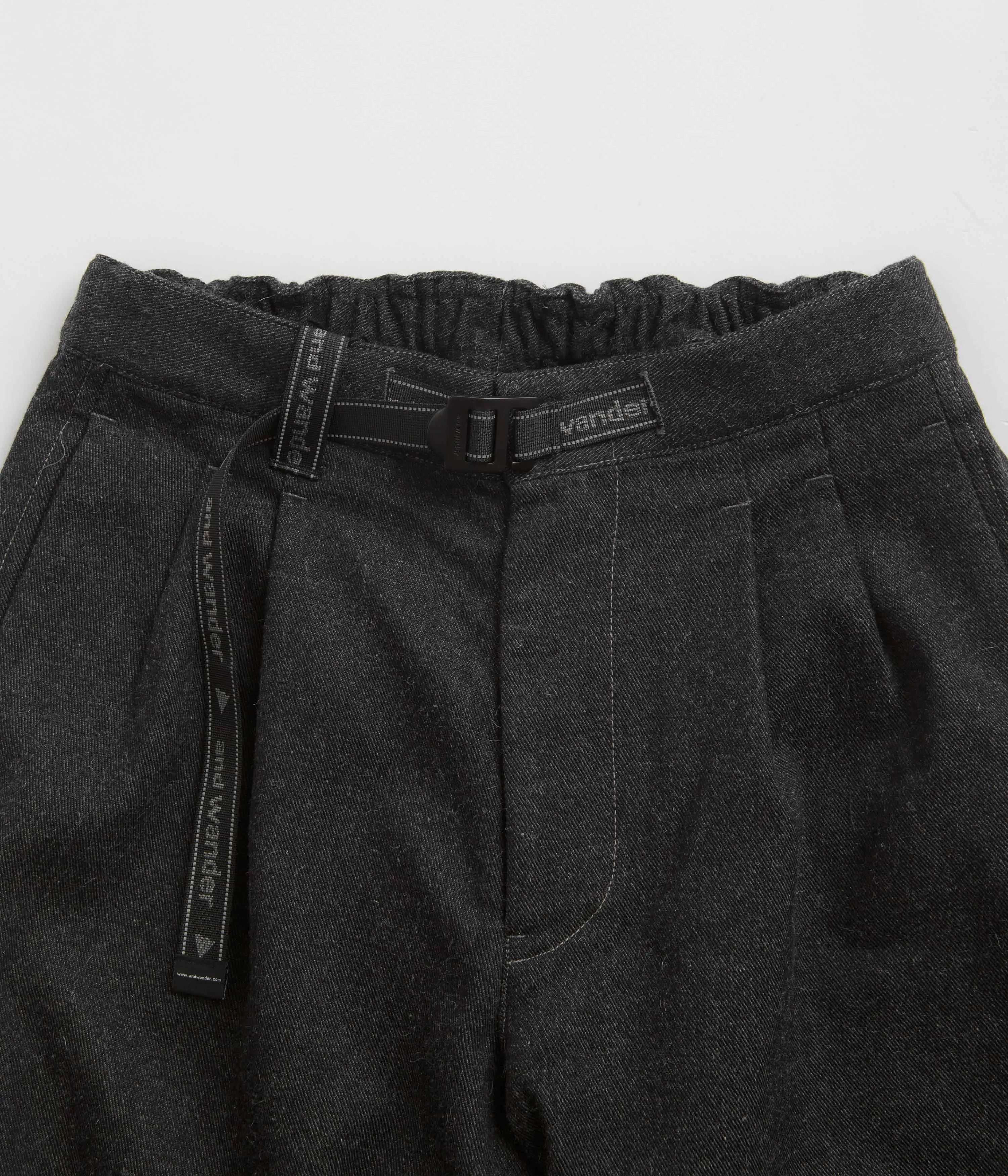 and wander x Maison Kitsune Cotton Wool Pants - Charcoal