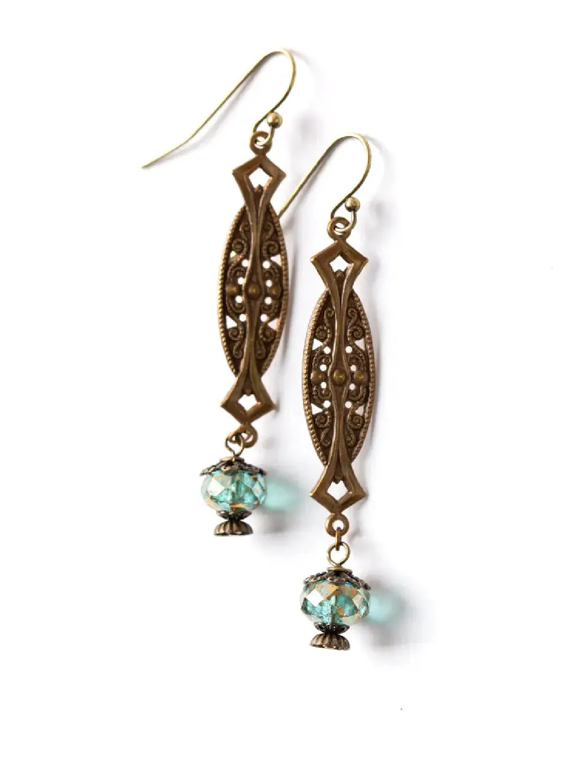 Antiqued Czech Glass Filigree Dangles by Anne Vaughan