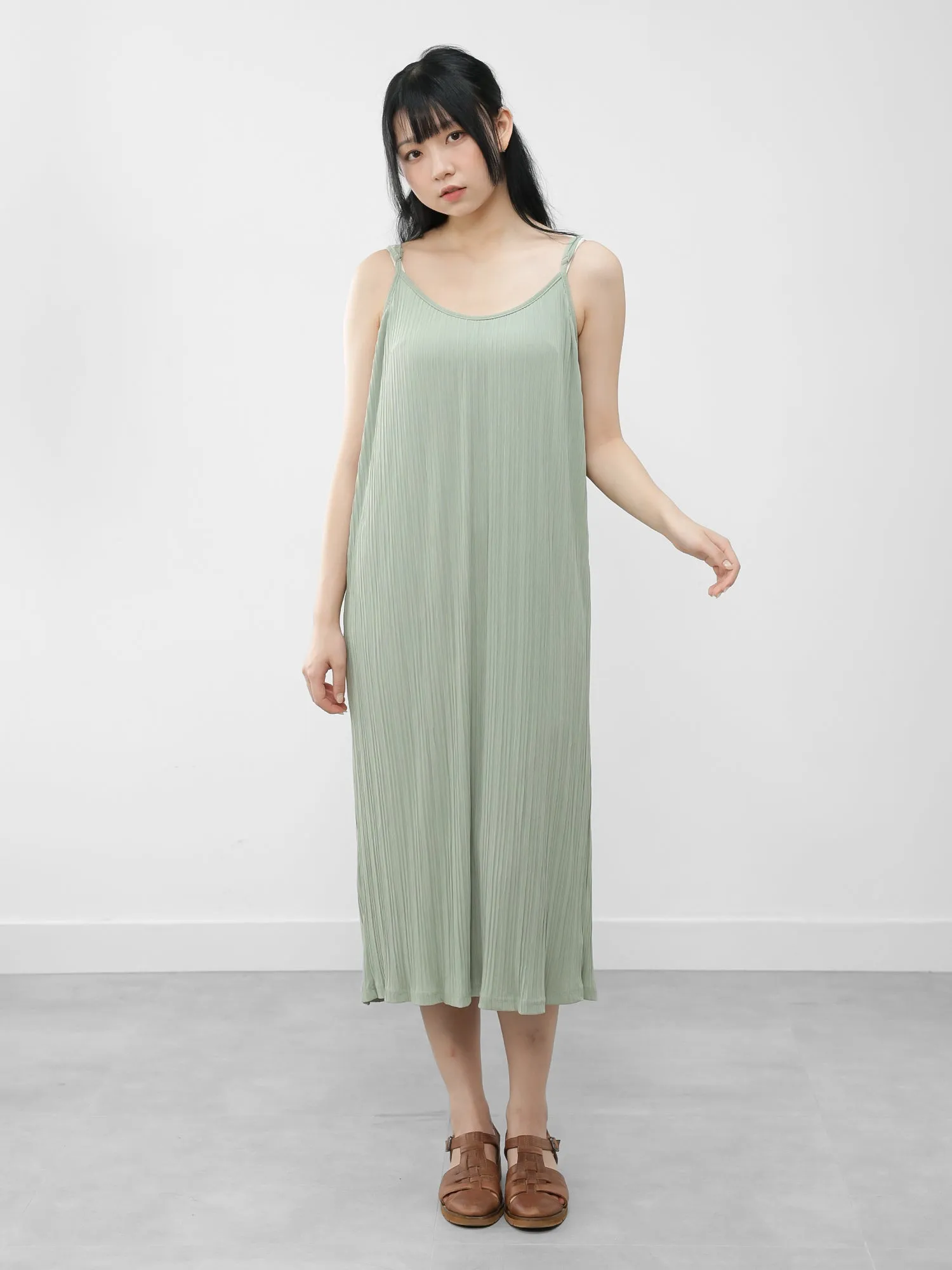 Apphia Pleated Camisole Dress