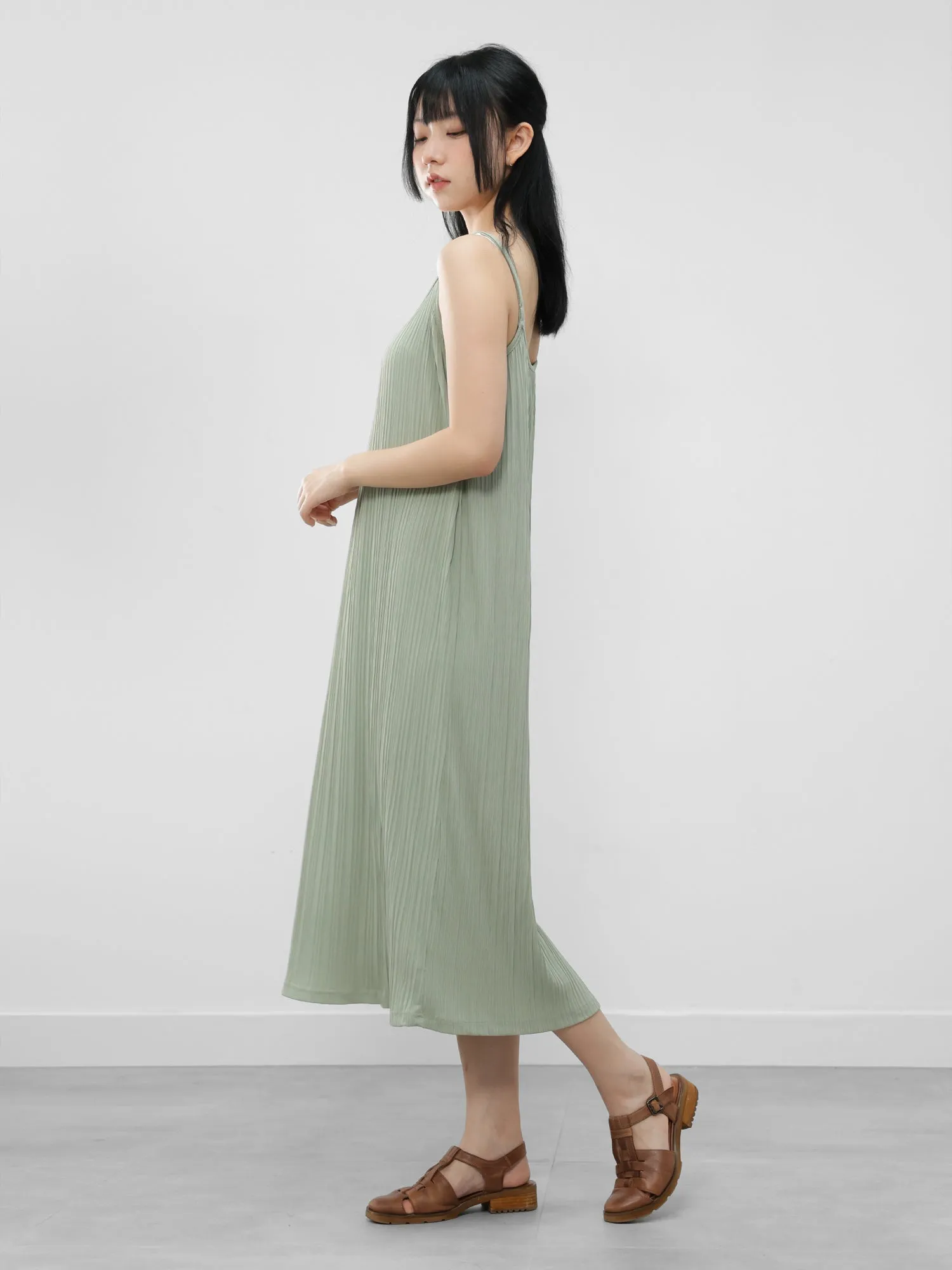 Apphia Pleated Camisole Dress