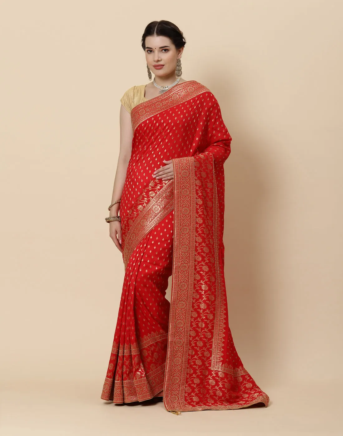 Banarasi Handloom Embroidered Saree