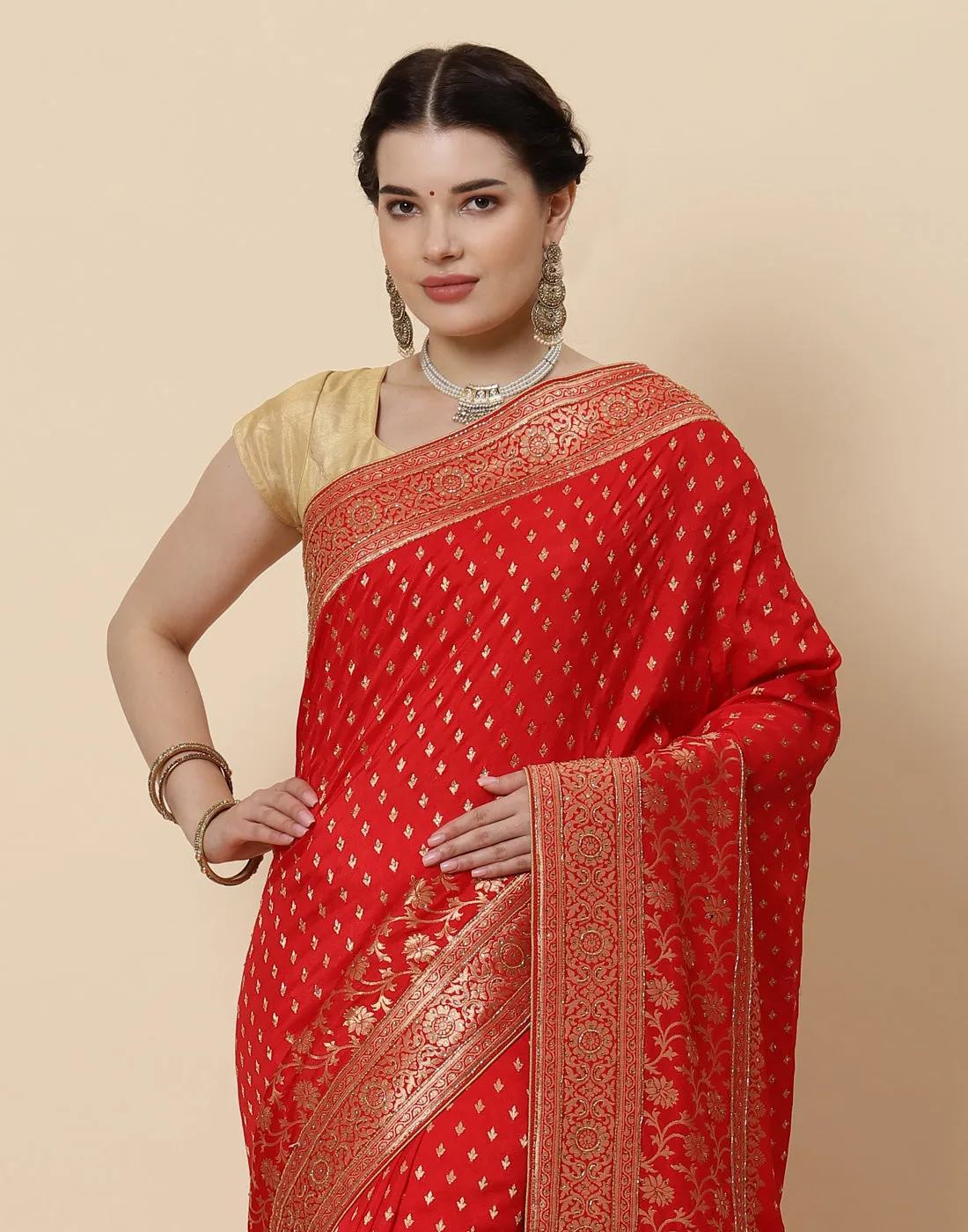 Banarasi Handloom Embroidered Saree