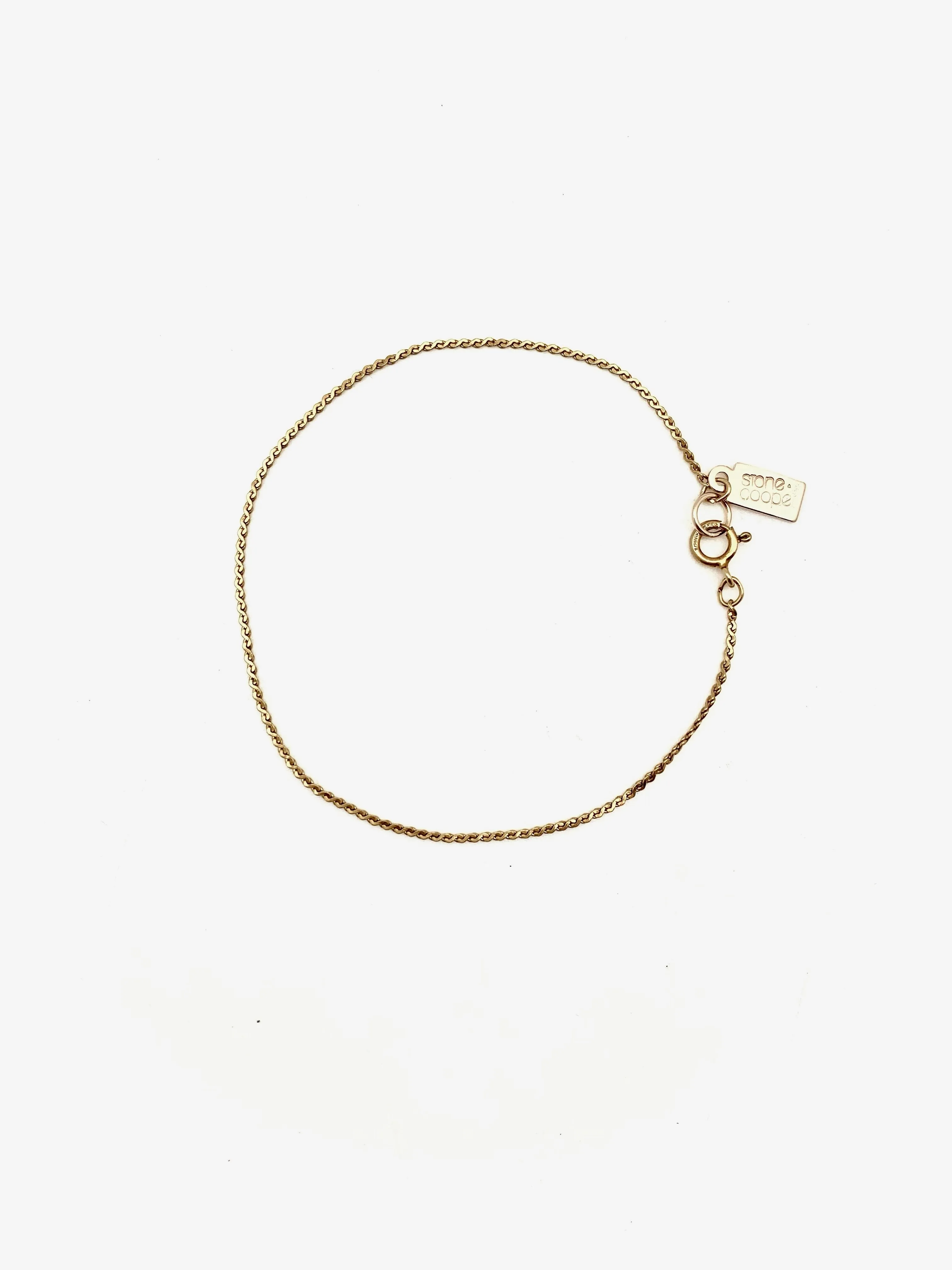 Barely-there Antique Gold-filled Bracelet 7"