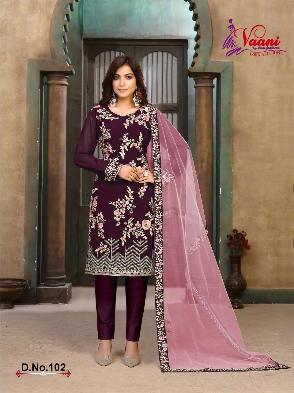 Beautiful Flower Embroidered Pakistani Suit