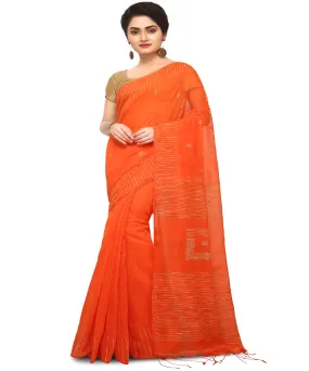 Bengal Orange Handwoven Saree