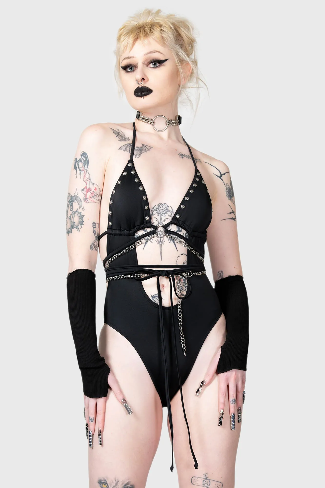 Black Hearted Swimsuit