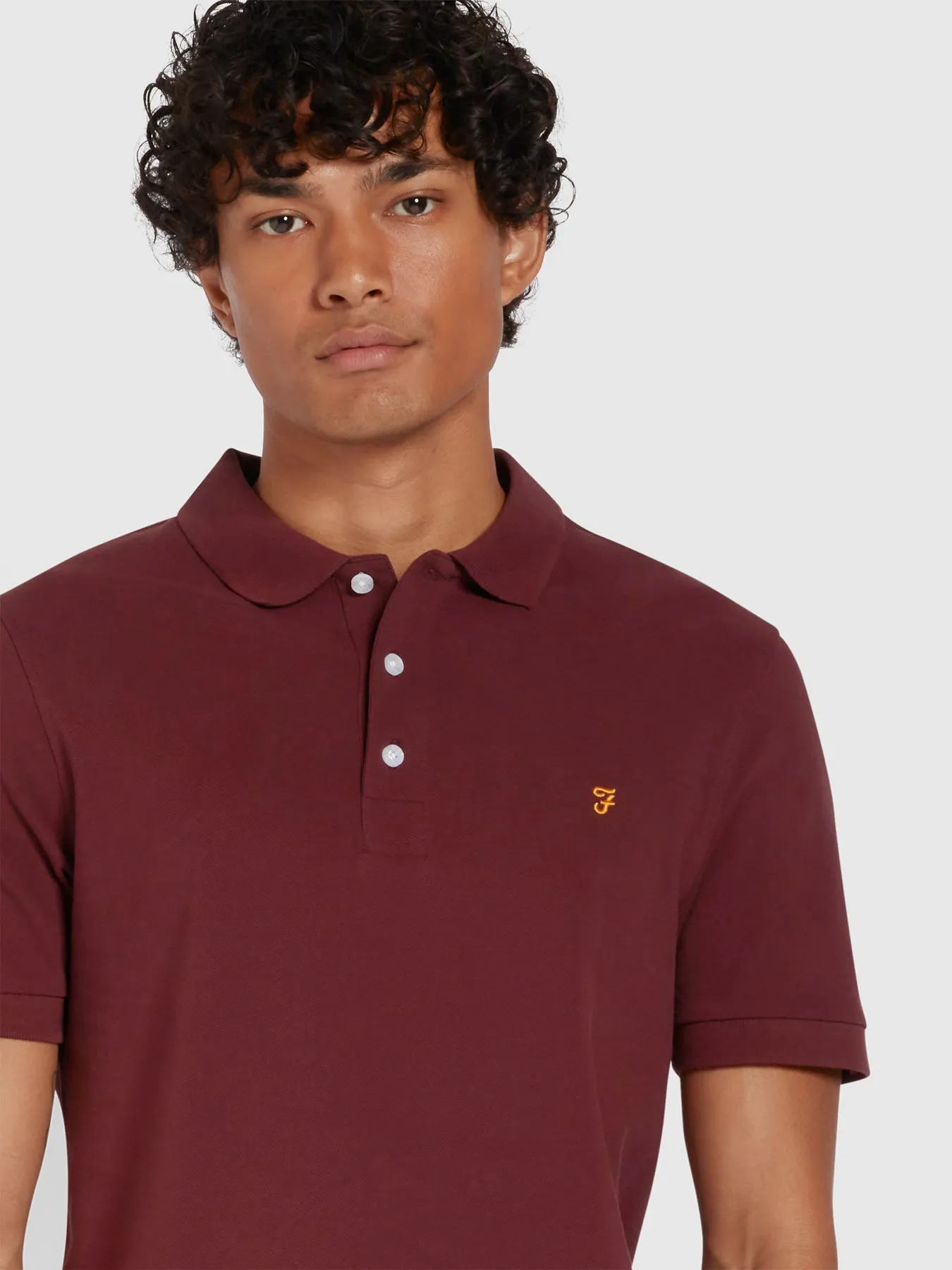 Blanes Slim Fit Organic Cotton Polo Shirt In Farah Red