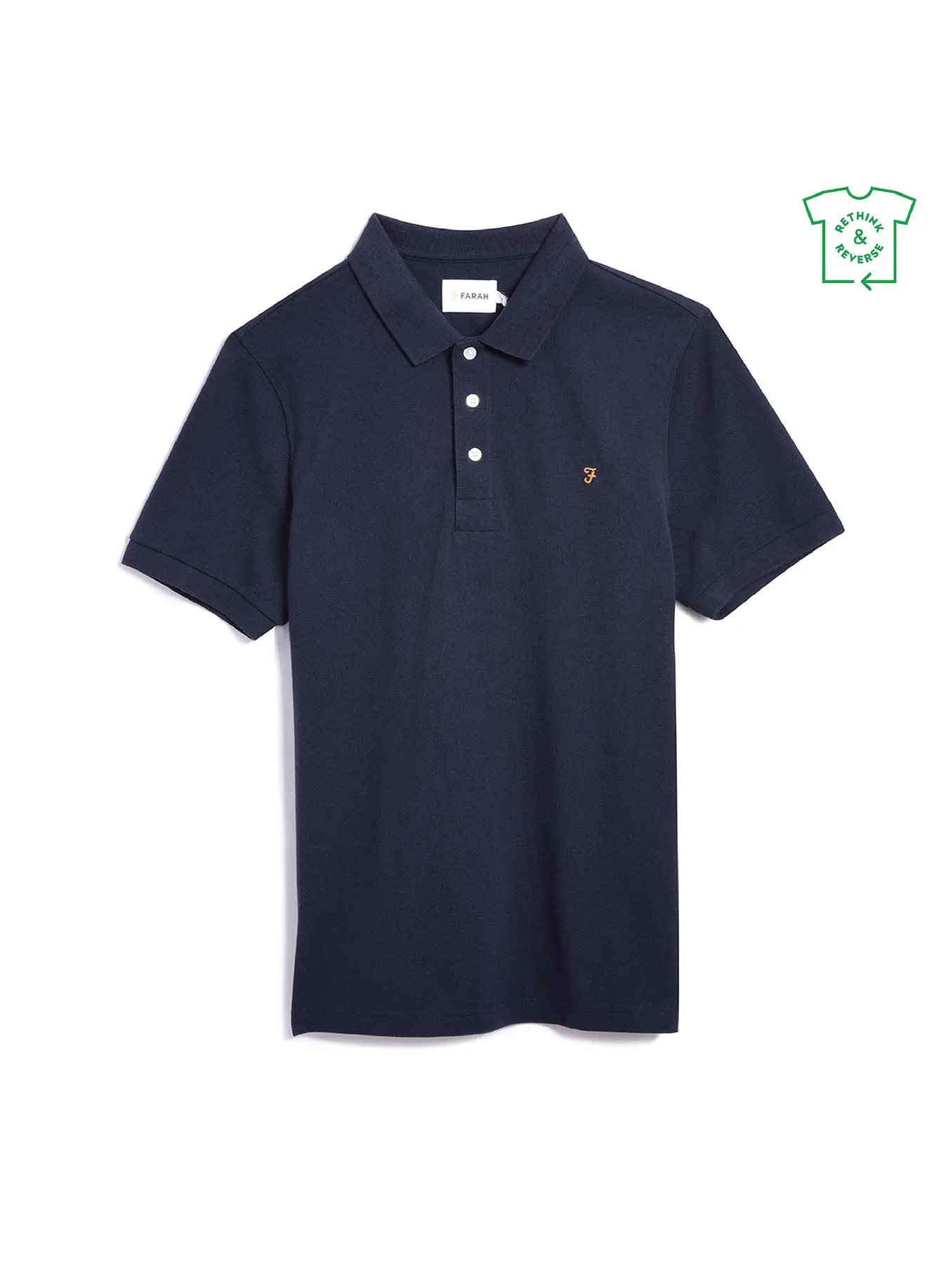 Blanes Slim Fit Organic Cotton Polo Shirt In True Navy