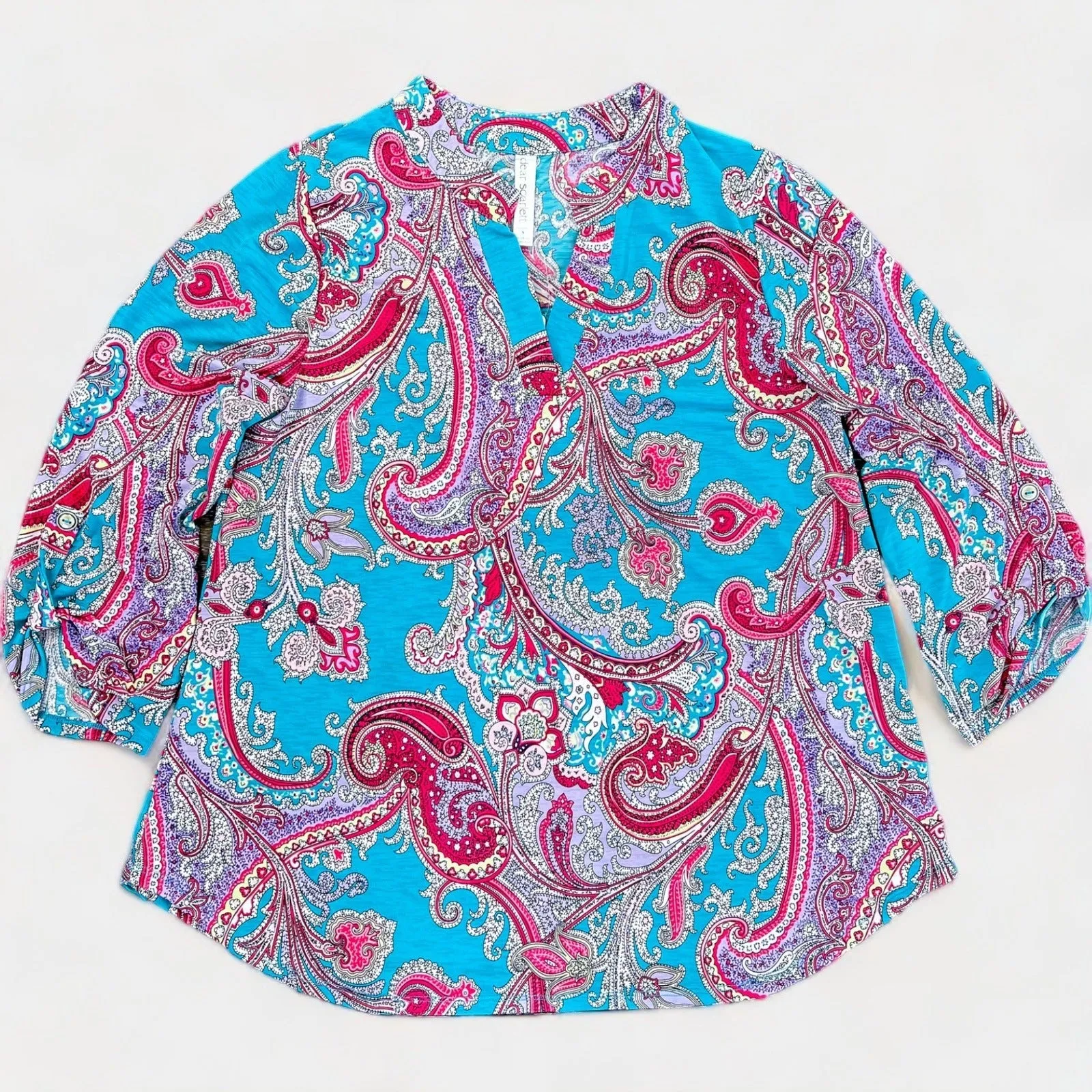 Blue Multi Paisley Lizzy Top [NO RETURNS]