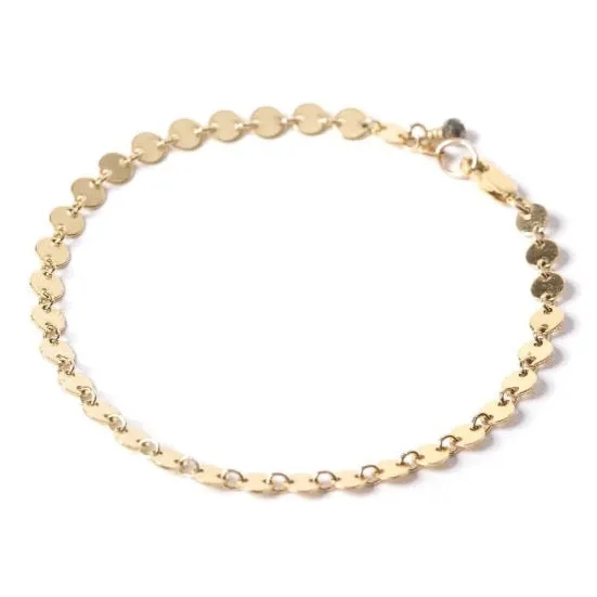 Book Chain Gold Disc Bracelet