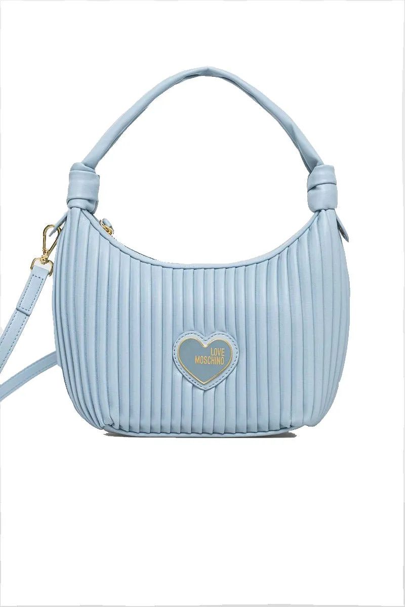 Borsa Pleated Pu - Azzurro