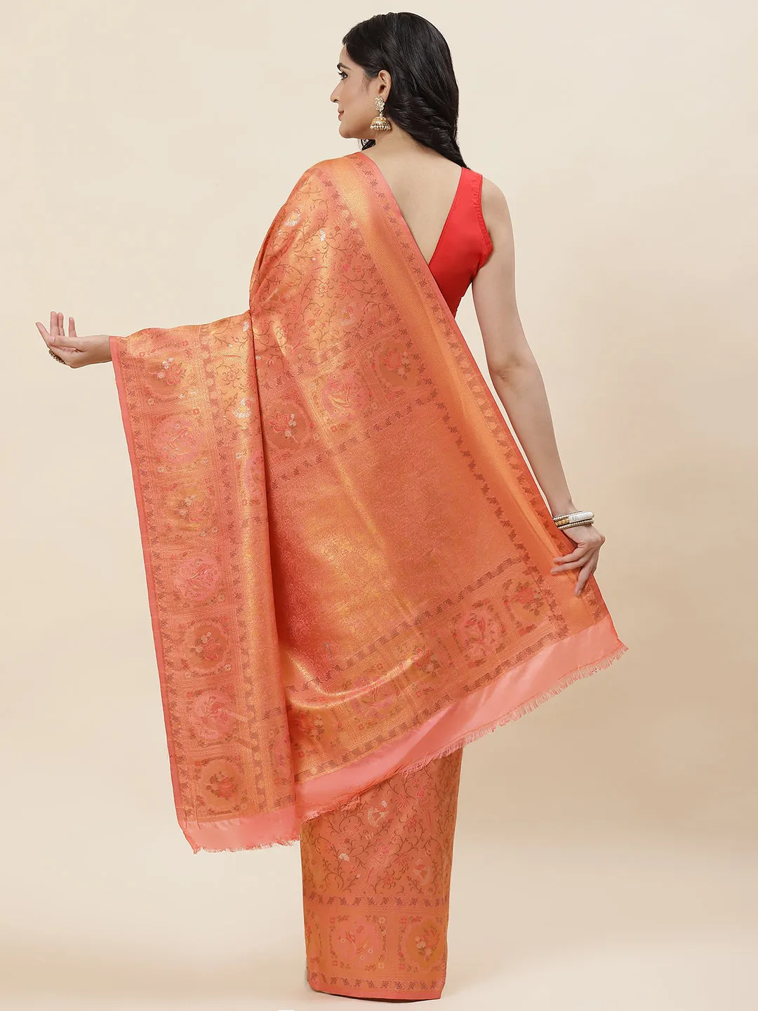 Brocade Zari Jaal Woven Handloom Saree