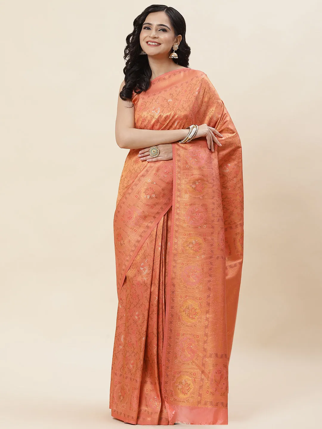 Brocade Zari Jaal Woven Handloom Saree