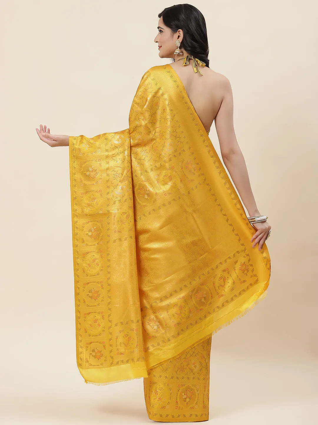 Brocade Zari Jaal Woven Handloom Saree