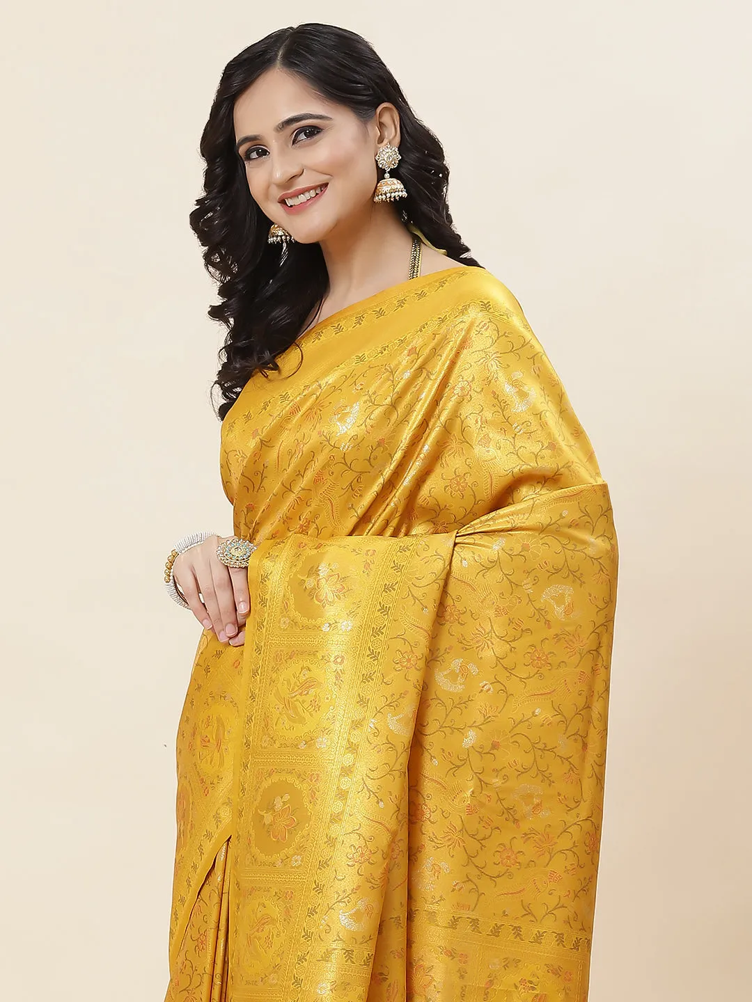 Brocade Zari Jaal Woven Handloom Saree