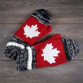 CANADA MAPLE LEAF Grey Mittens.