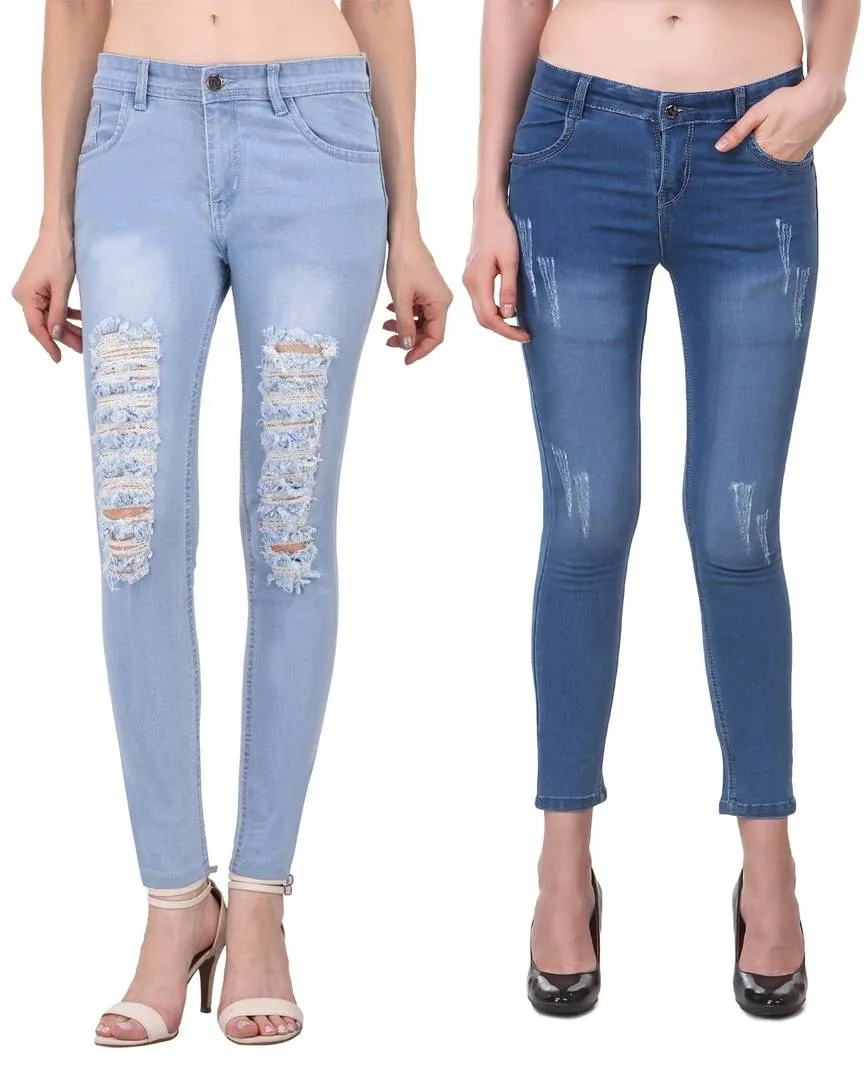 Combo Of 2 Denim Skinny Fit Jeans