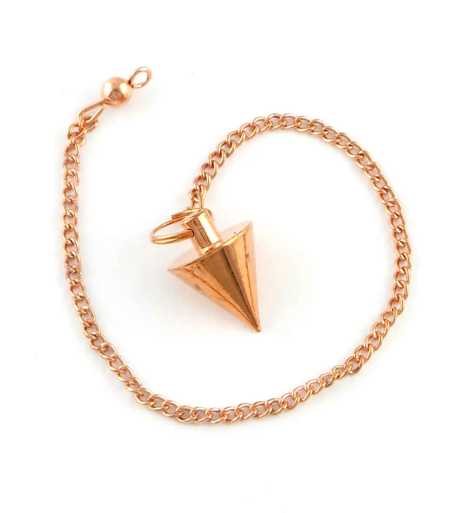 Cone-Shaped Copper Plated Brass Pendulum on Chain