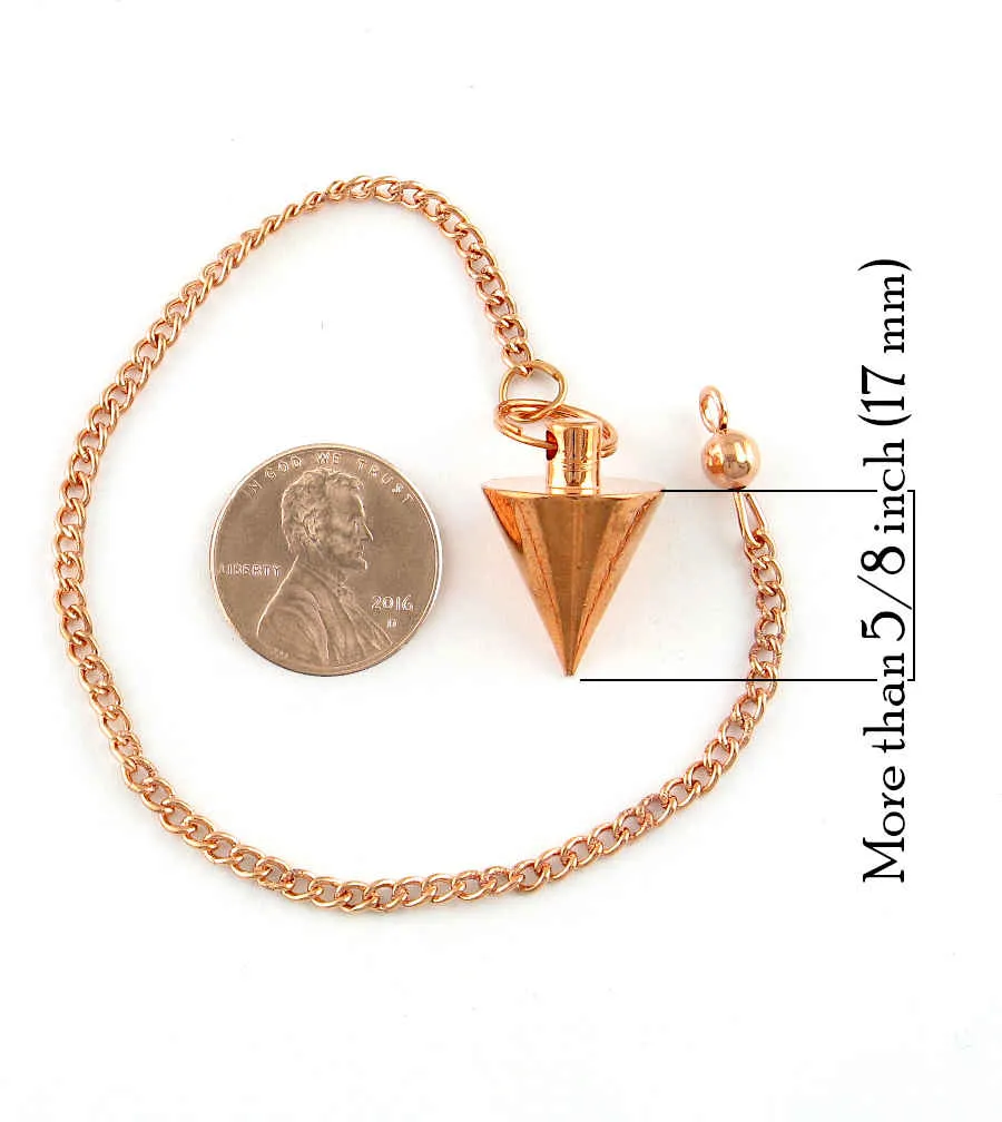 Cone-Shaped Copper Plated Brass Pendulum on Chain