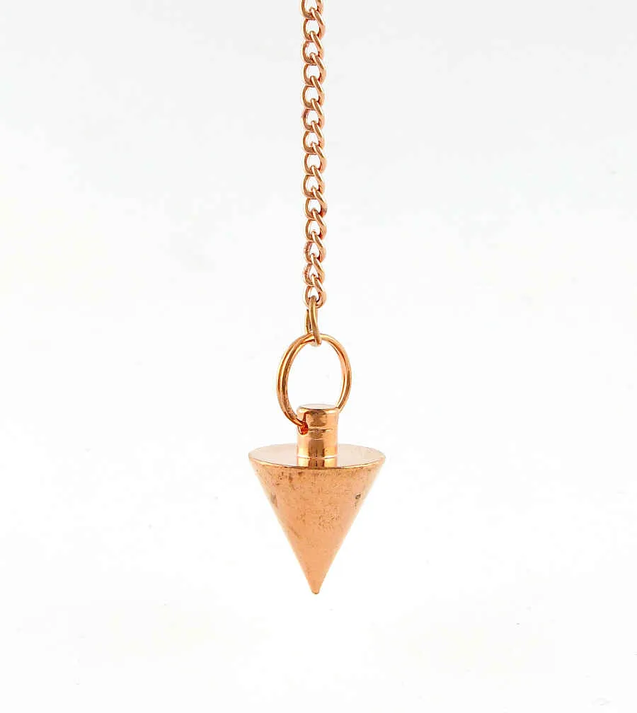 Cone-Shaped Copper Plated Brass Pendulum on Chain