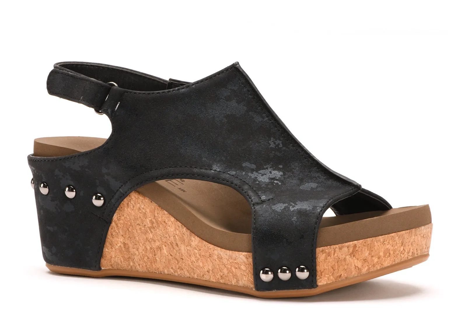 CORKYS CARLEY BLACK METALLIC Wedge