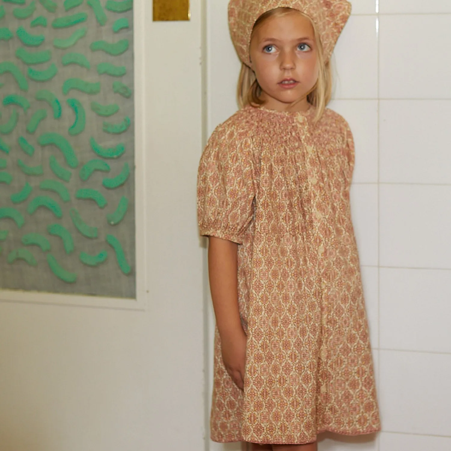 Cotton Carina Smock Dress - Golden Grove