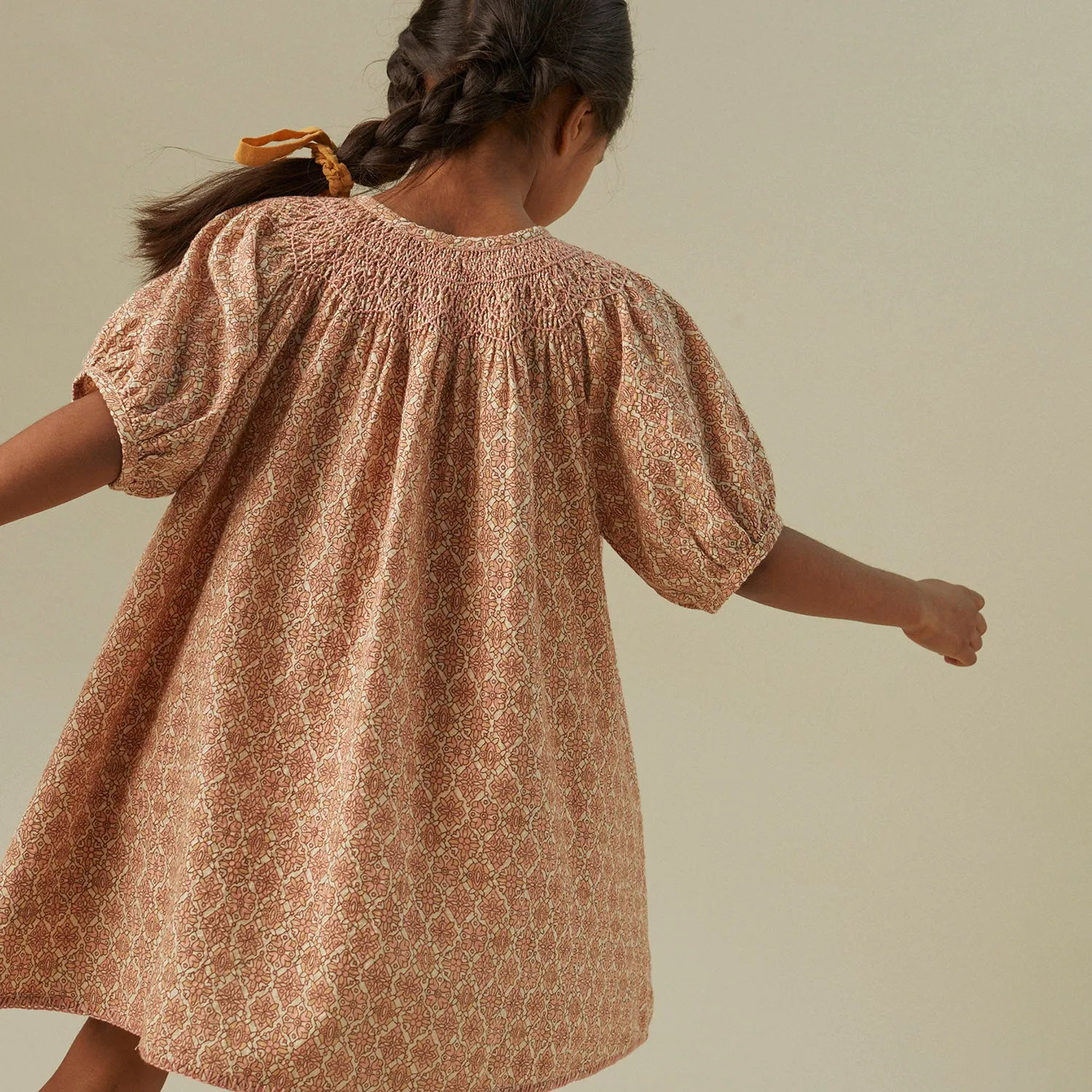 Cotton Carina Smock Dress - Golden Grove