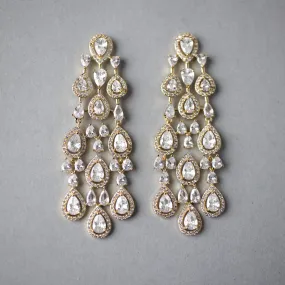 CZ Layered Chandelier Pear Drop Earrings