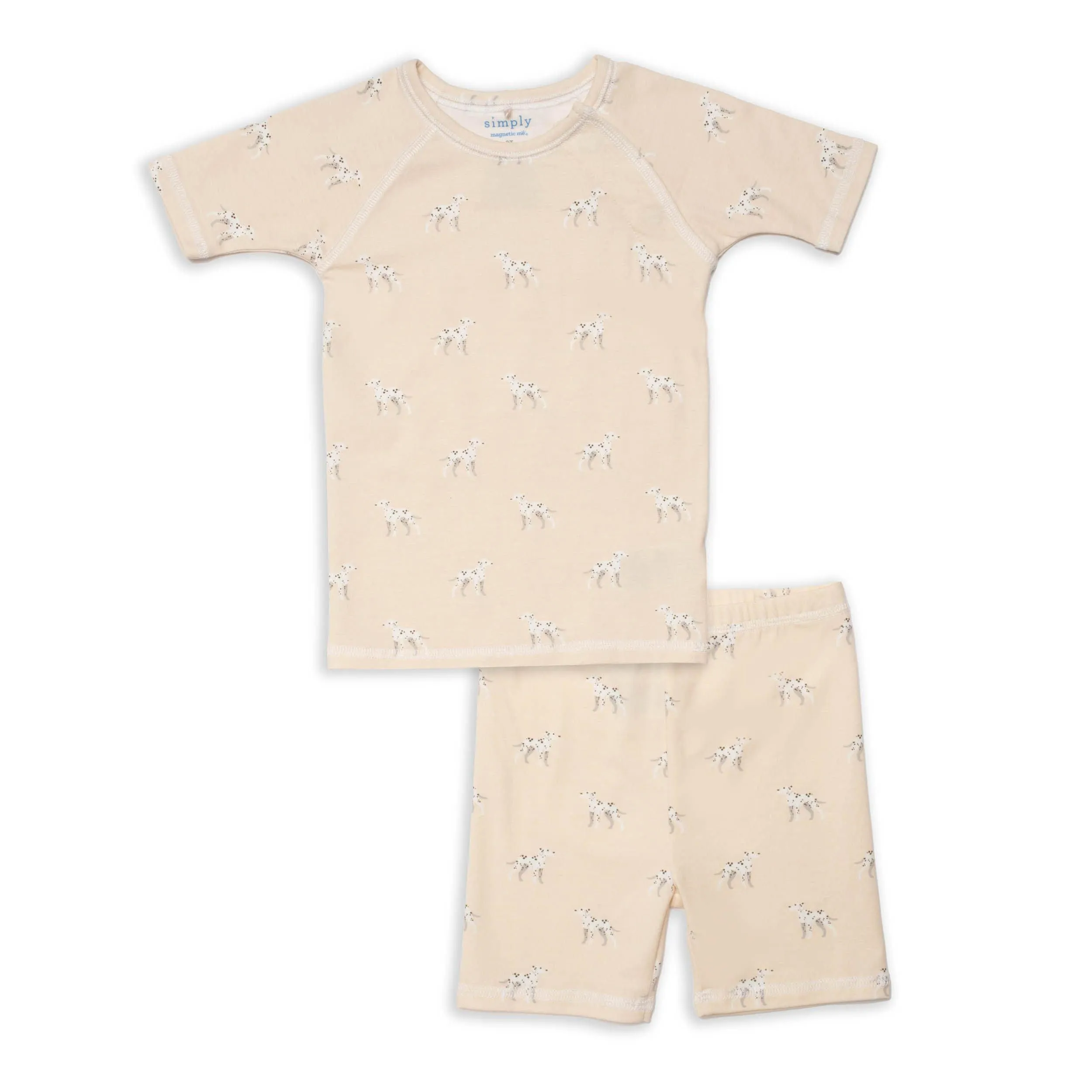 dalmation CloudStretch™ magnetic kids pajama shortie set