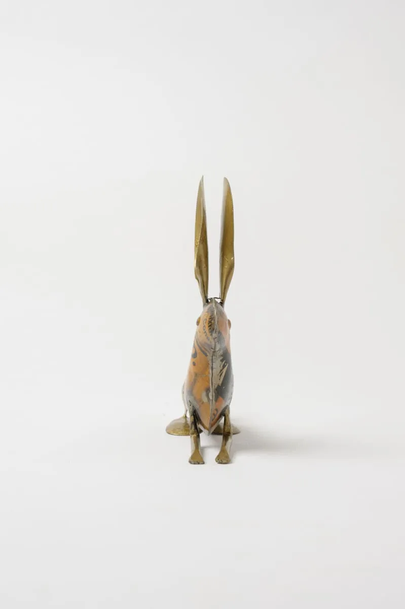 De kulture handcrafted recycled iron gold bunny Sitting decorative collectible figurine showpiece beautify home office holiday décor| ideal for garden balcony terrace decoration,6x2x6.5 (LWH) inches