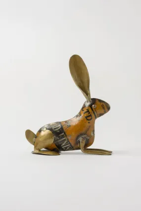 De kulture handcrafted recycled iron gold bunny Sitting decorative collectible figurine showpiece beautify home office holiday décor| ideal for garden balcony terrace decoration,6x2x6.5 (LWH) inches