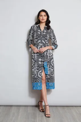 Eclipse Scarf Print Shirt Dress