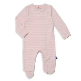 egret/peach stripe CloudStretch™ magnetic footie