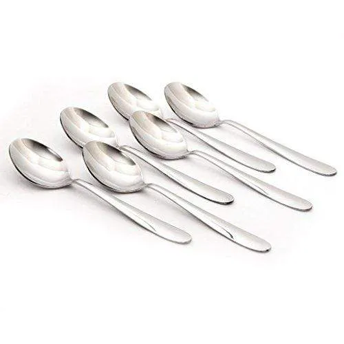 Embassy (Classic by Embassy) Dessert Spoon, Pack of 6, Stainless Steel, 18 cm (Ajanta, 14 Gauge)