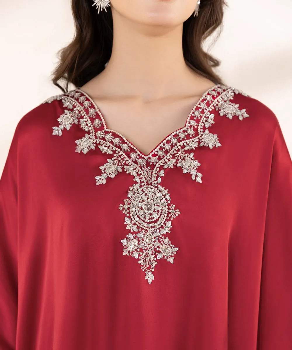 Embellished Silk Kaftan