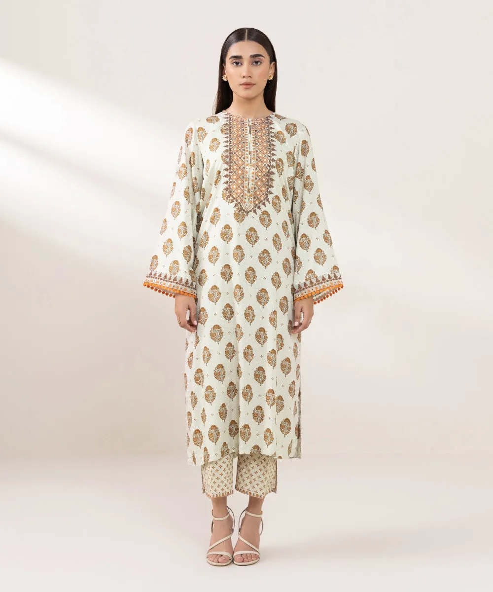 Embroidered Arabic Lawn Shirt