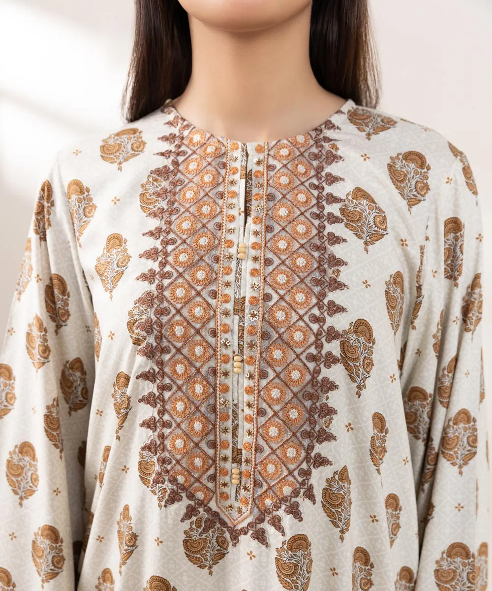 Embroidered Arabic Lawn Shirt