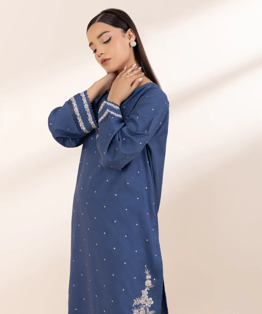 Embroidered Cotton Jacquard Shirt