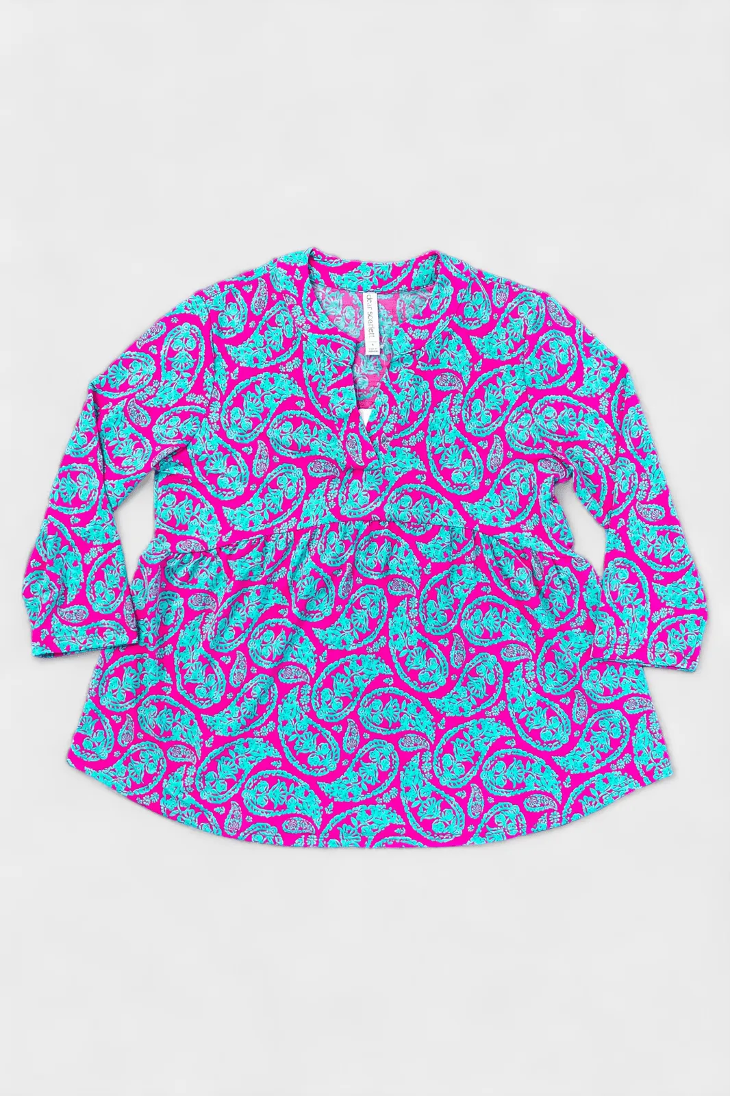 Emerald & Pink Paisley Lizzy Empire Top [NO RETURNS]