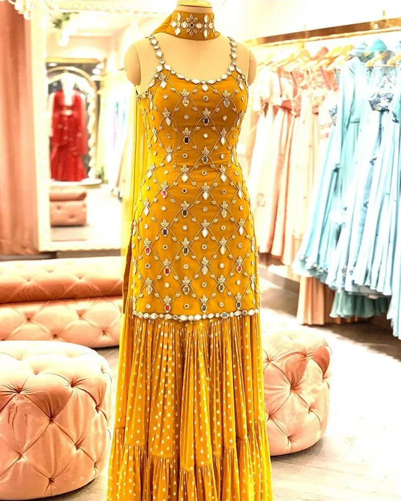 FASHIONABLE-HEAVY-DESIGNER-YELLOW-SHARARASUIT