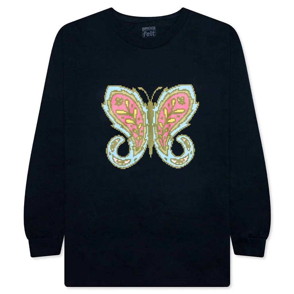 Felt x Bricks & Wood Paisley Butterfly L/S Tee - Navy