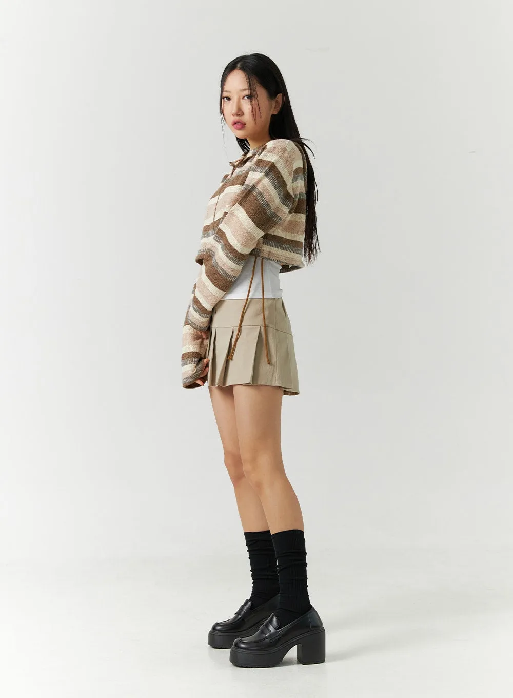 Fleece Pleated Mini Skirt CD301