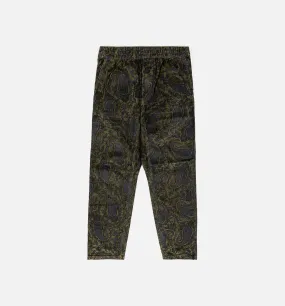 Flint Paisley Print Mens Pants - Black/Green