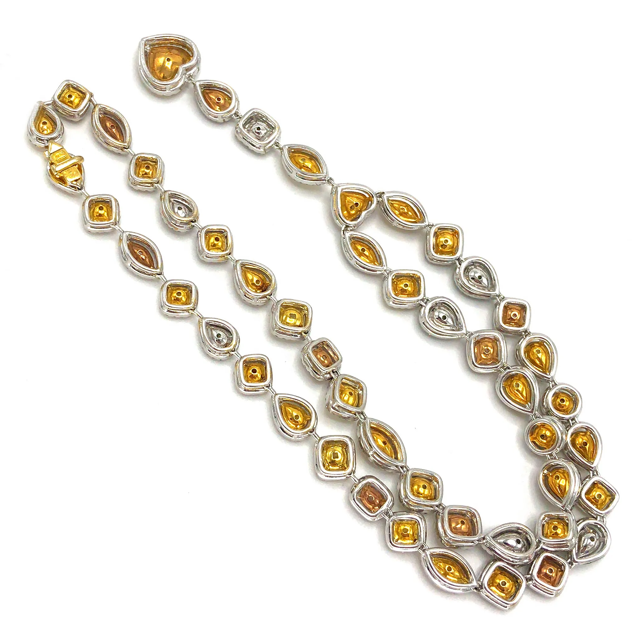 GIA Fancy Color Diamond Necklace in 18k white Gold